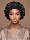 Czarny satynowy bonnet