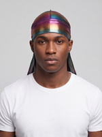 Durag holográfico multicolorido