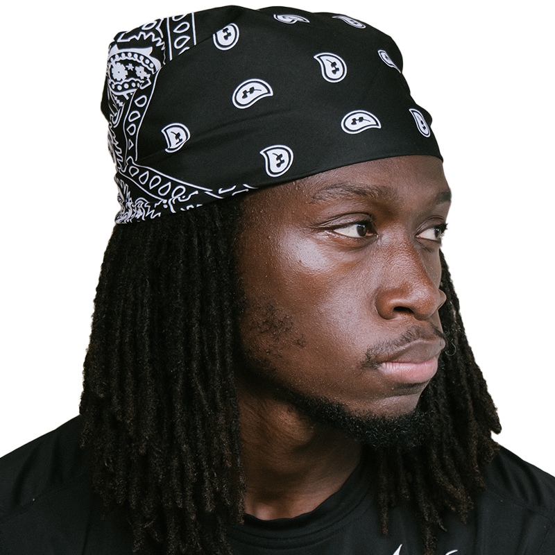 Bandana à motifs paisley noirs