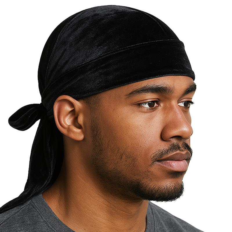 Durag aus schwarzem Samt