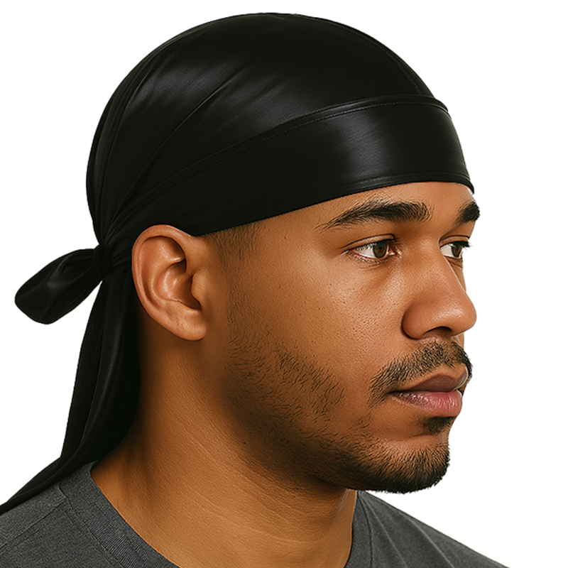 Schwarzer Seiden-Durag