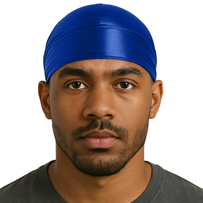 Niebieski jedwabny durag