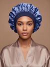 Niebieski satynowy bonnet