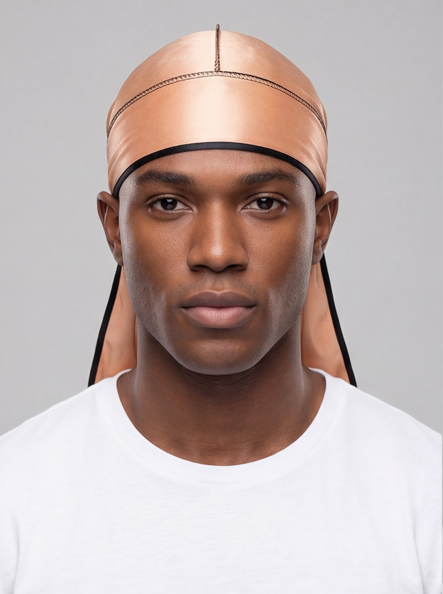 Durag in raso oro e nero
