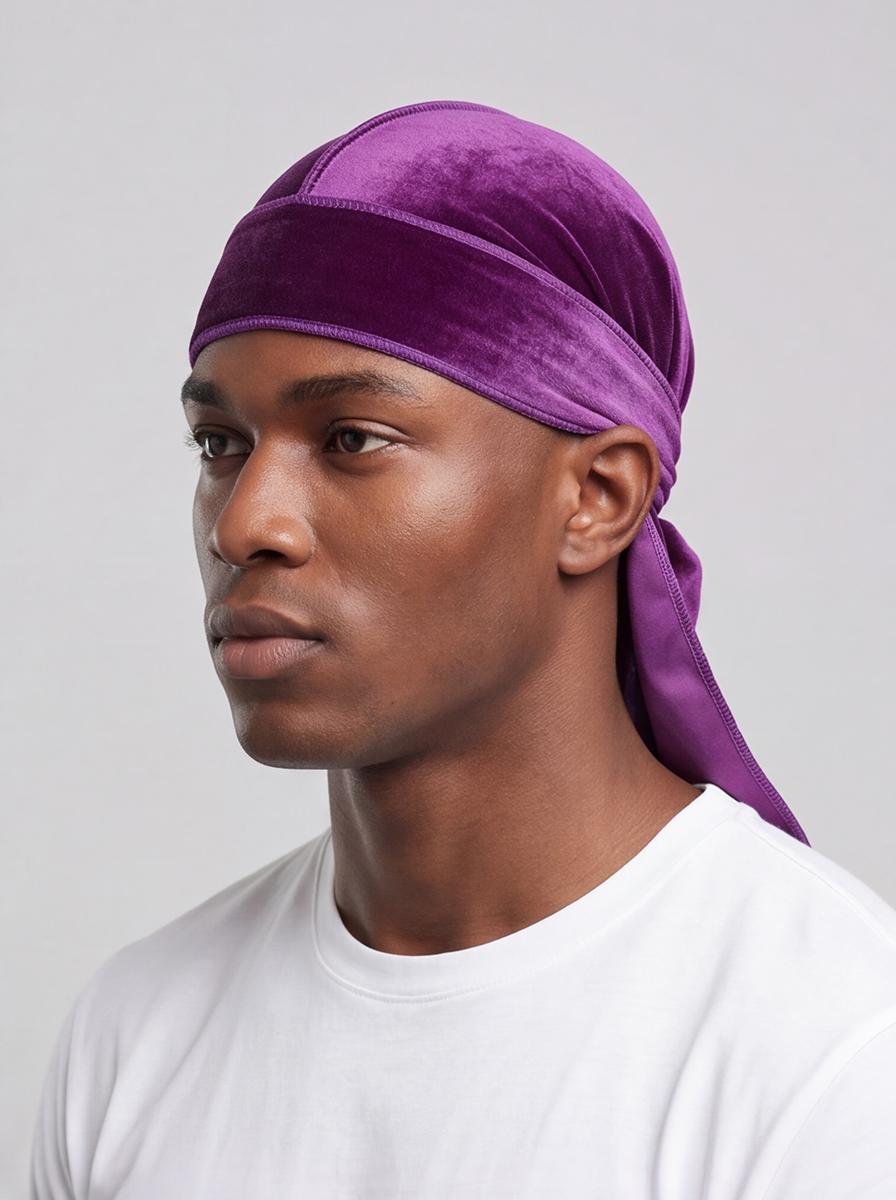 Durag in velluto viola