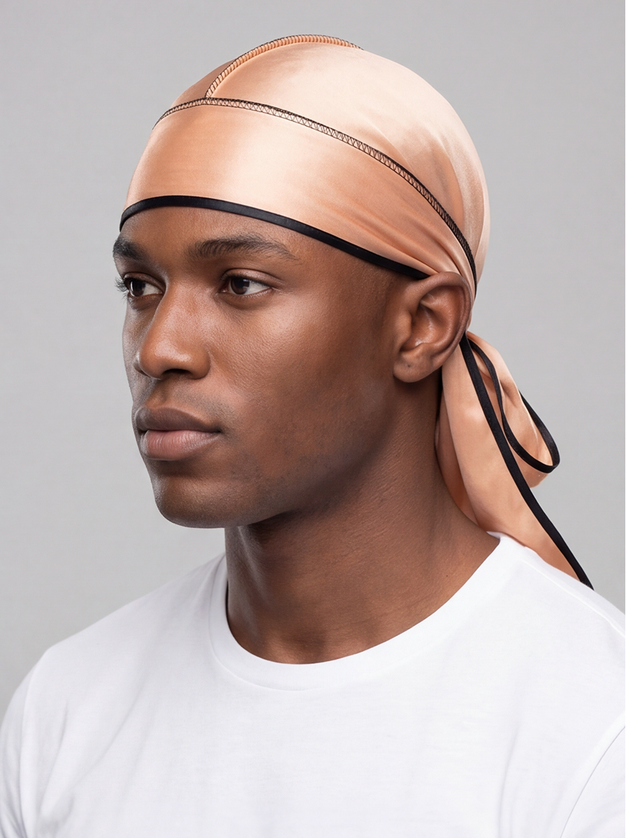 Durag in raso oro e nero