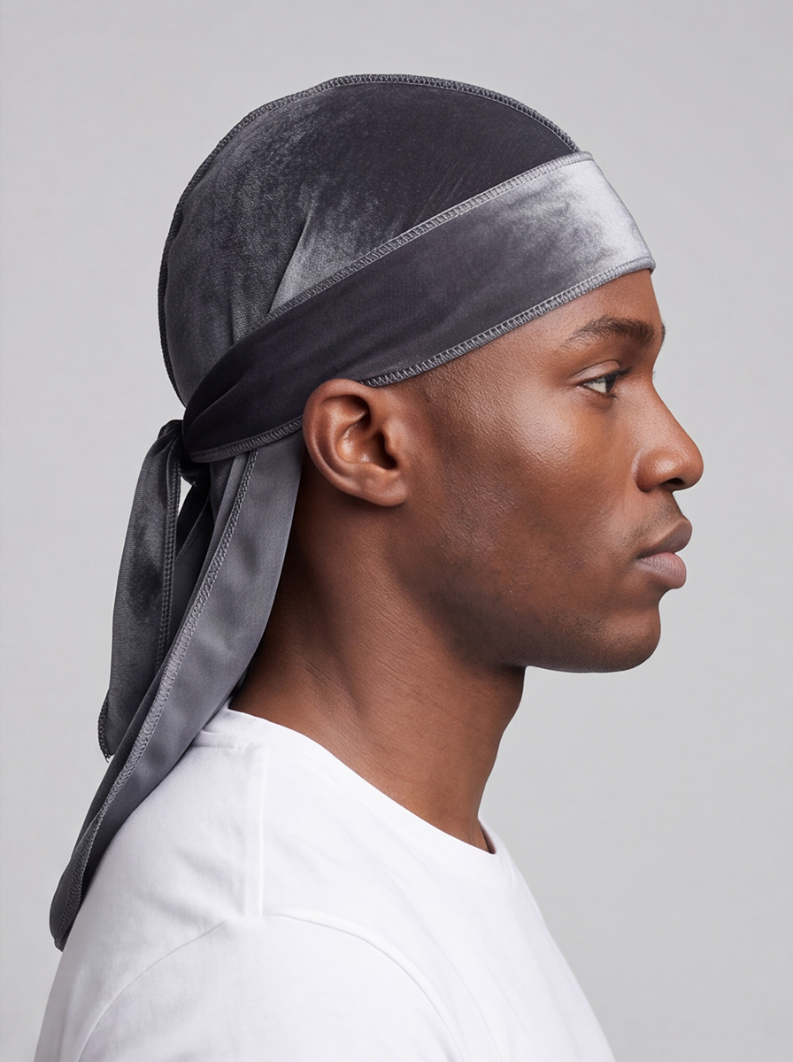 Grauer Samt Durag