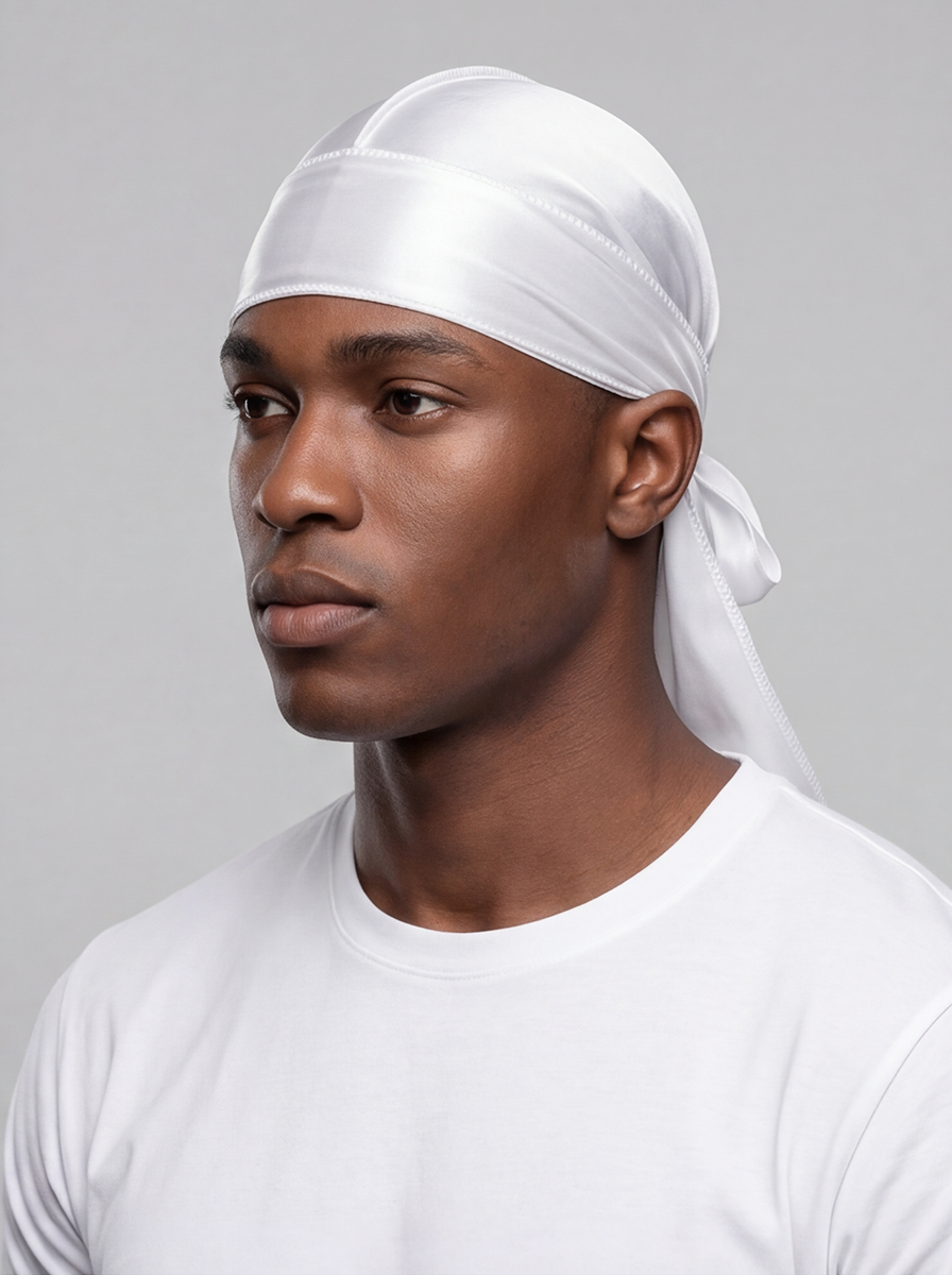 Durag blanc en satin