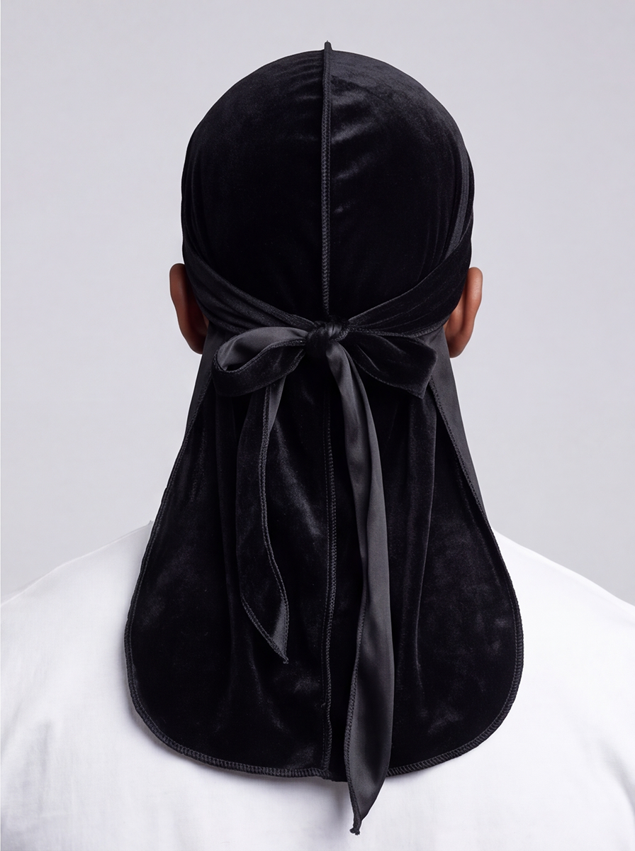 Durag in velluto nero