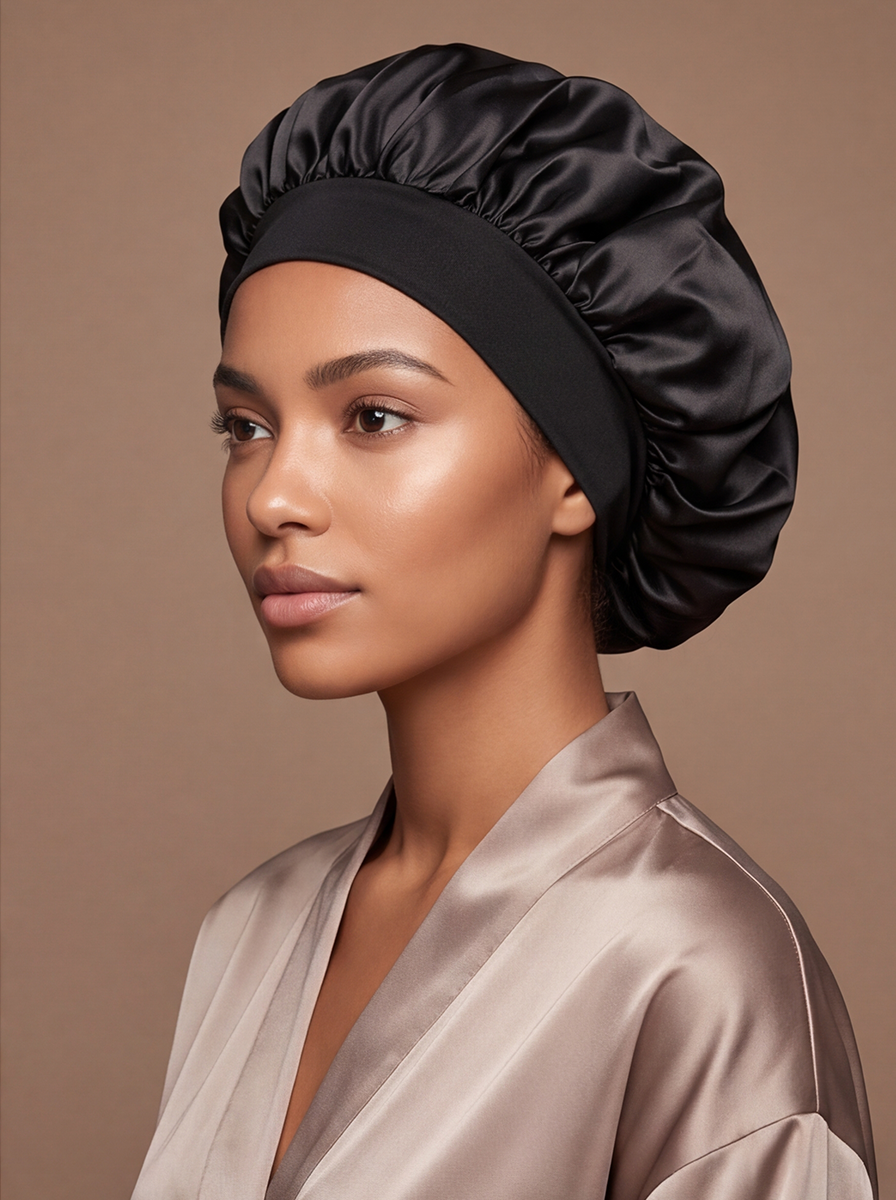 Black Silky Bonnet