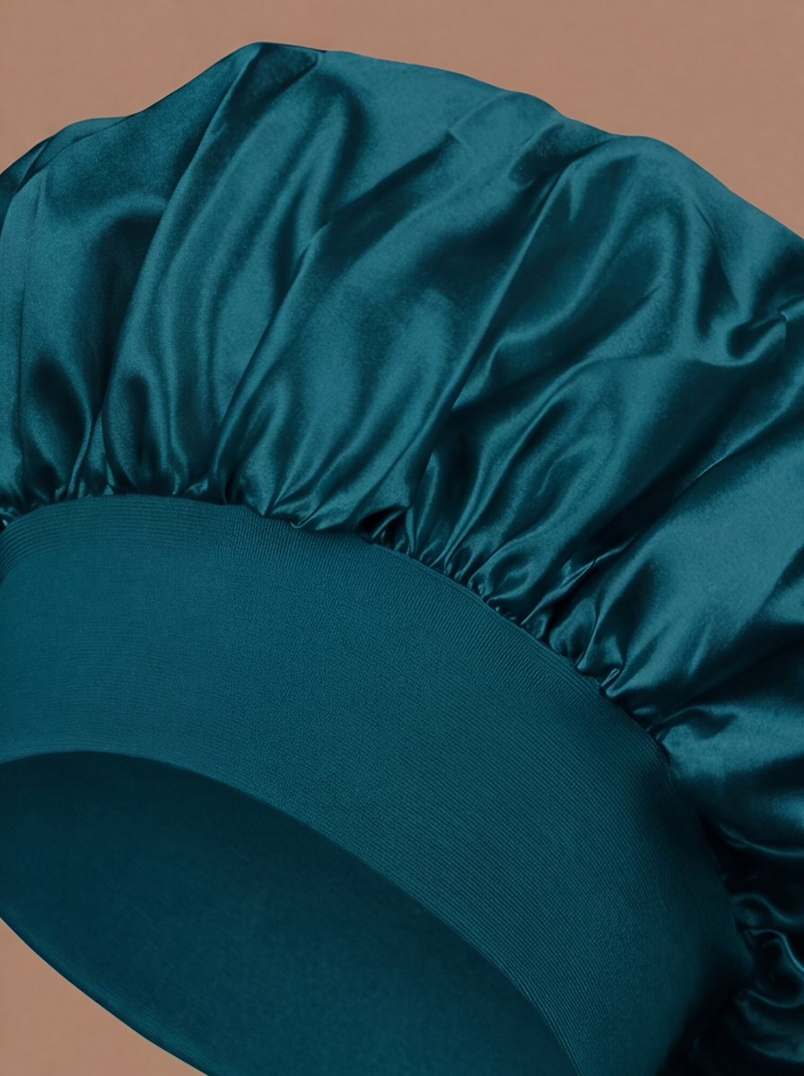 Teal Satin Bonnet