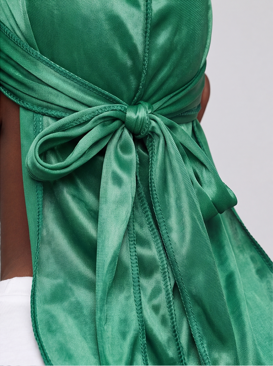 Zielony satynowy durag