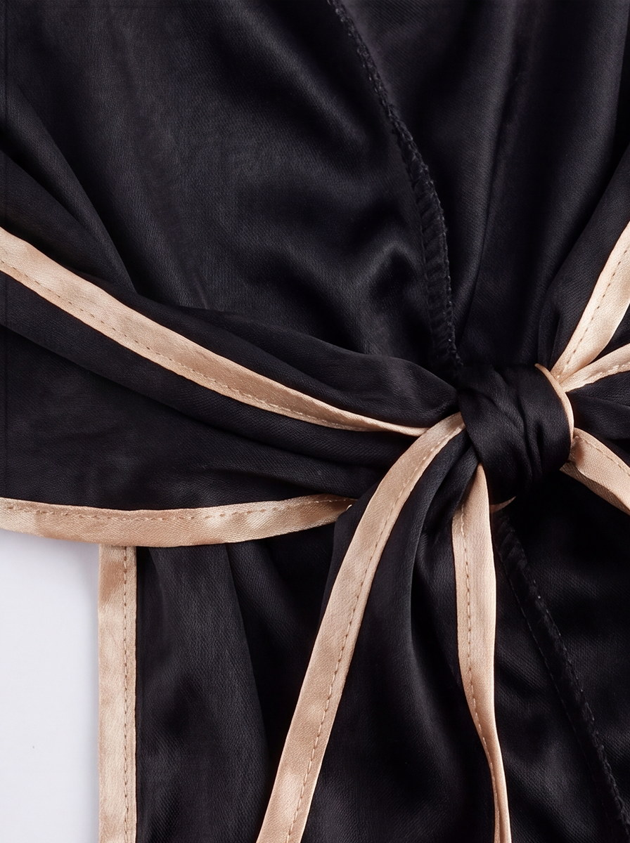 Durag in raso nero e oro
