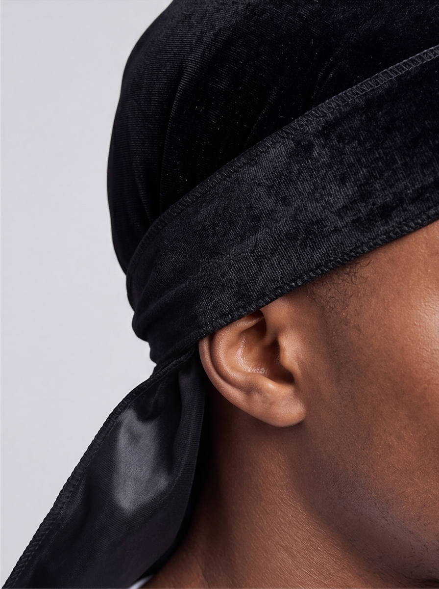 Durag in velluto nero
