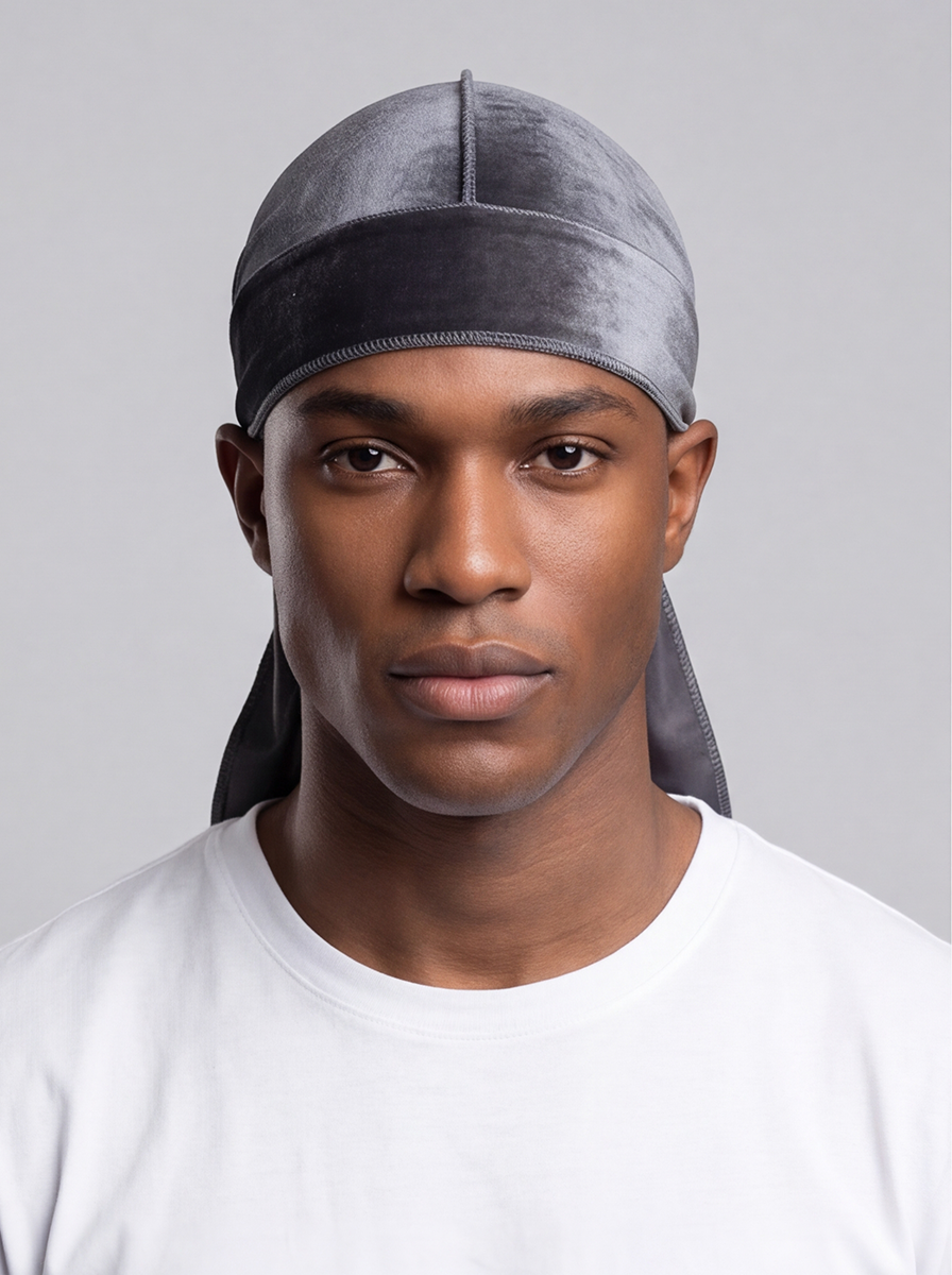 Grauer Samt Durag