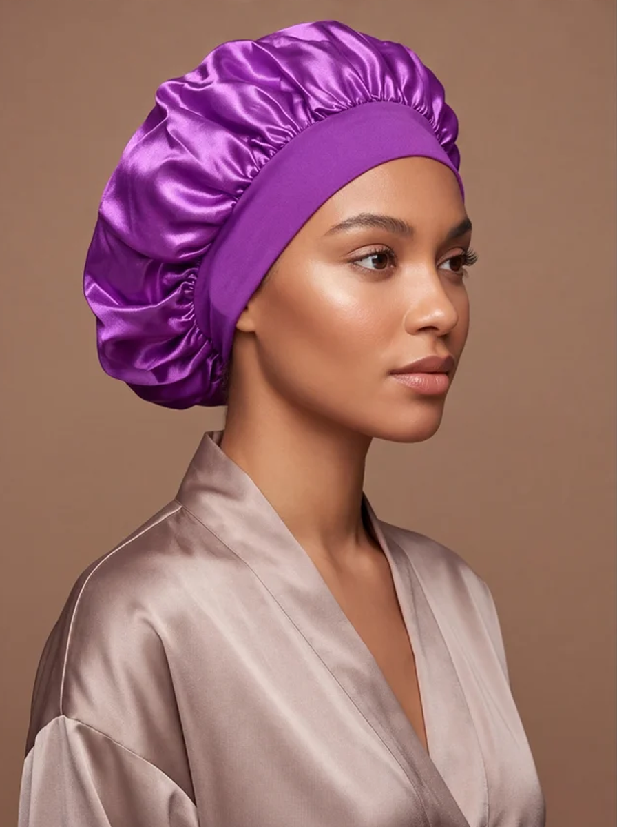 Lila seidiges Bonnet