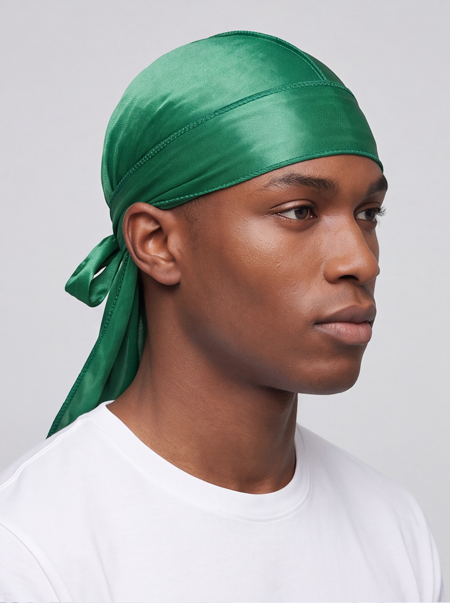 Grüner seidiger Durag