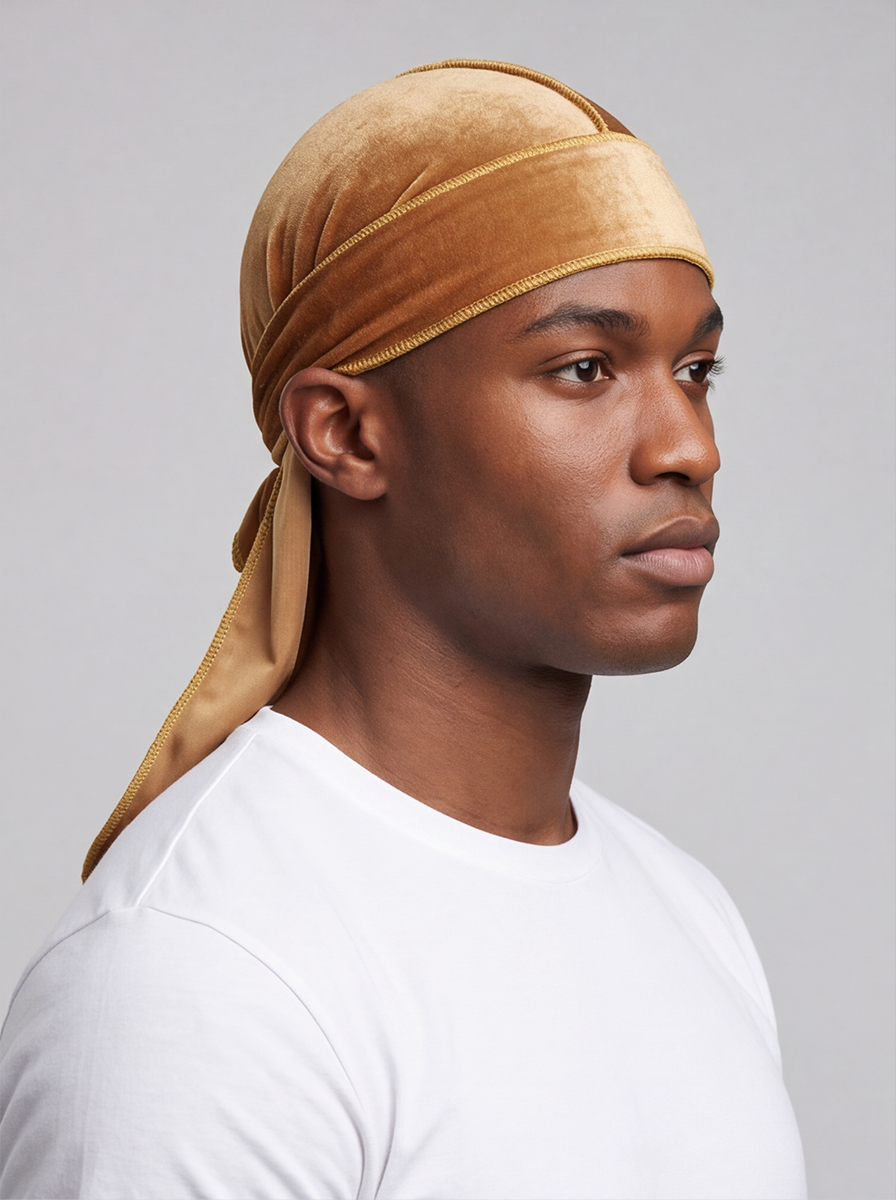 Durag in velluto marrone