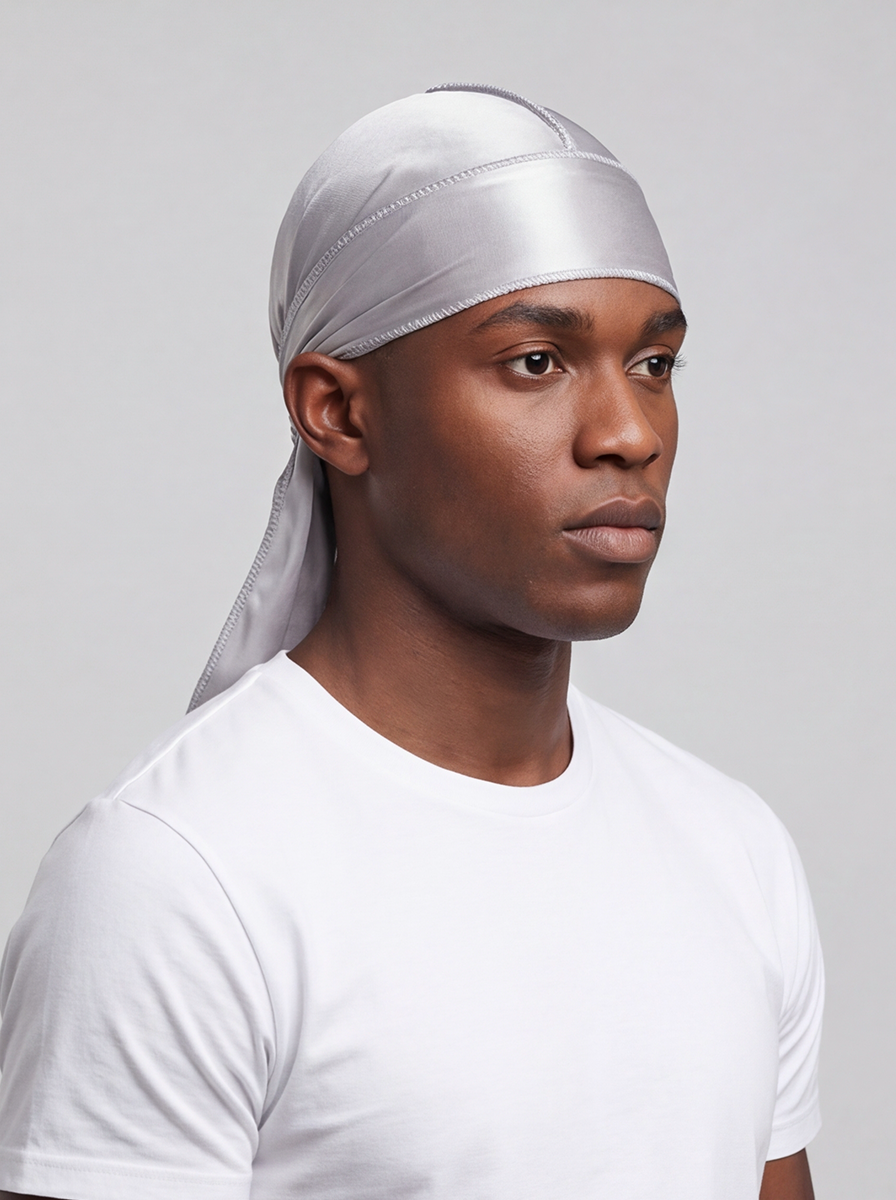 Grey Satin Durag