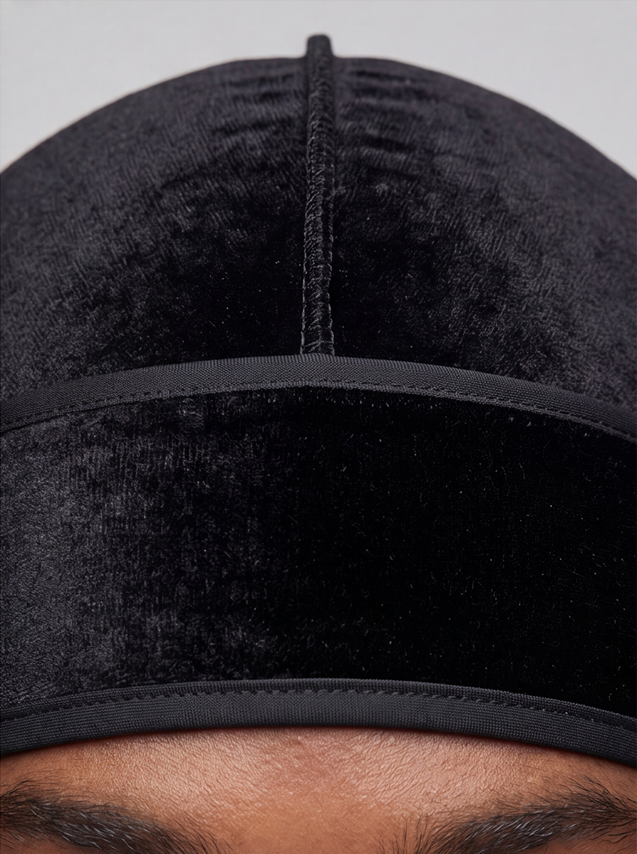 Durag in velluto nero
