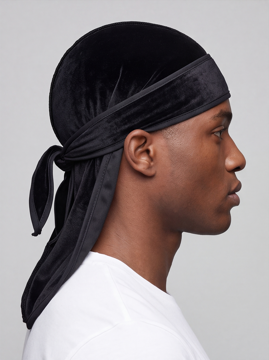 Durag in velluto nero