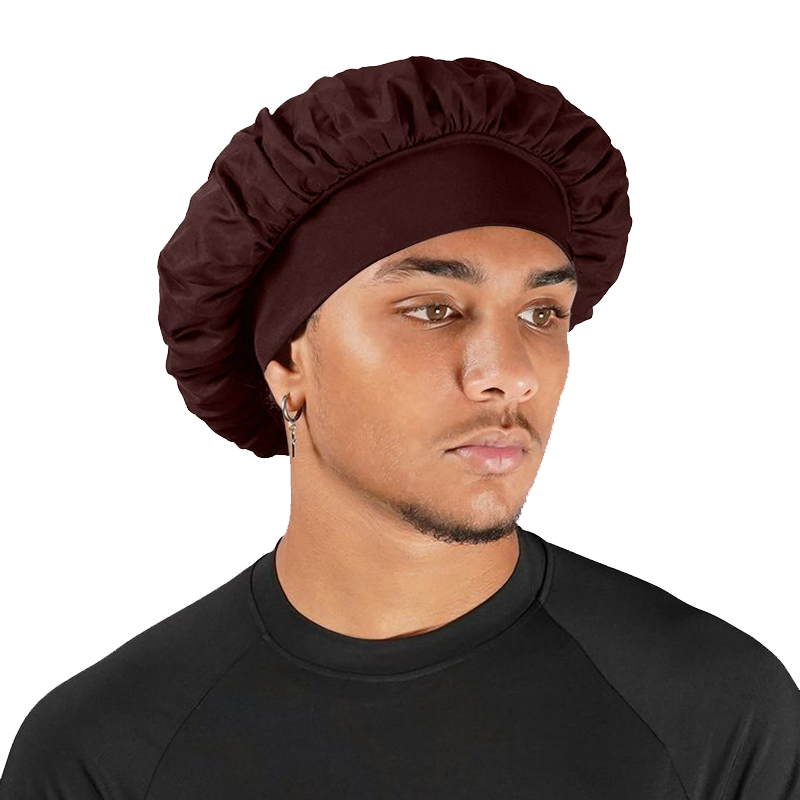 ★AEAE★ SPIRAL SATIN CAP BROWN AE44FUCA004BRW Brown Silk Hair Bonnet | #1 in USA | OZ Durag