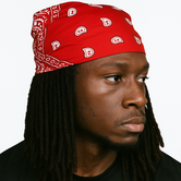 Bandana à motifs paisley rouges