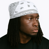 Bandana à motifs paisley blancs