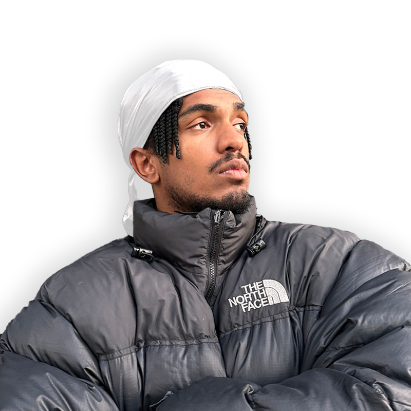 Weißer Durag aus Seide